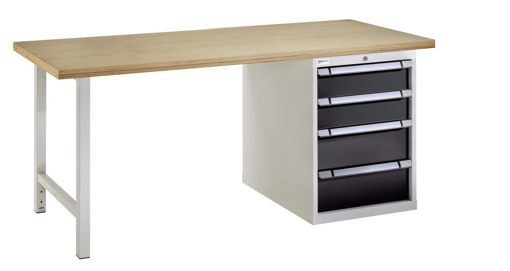 Workbench (WxDxH) 1500x700x840mm KEY Lock R7035/R7016