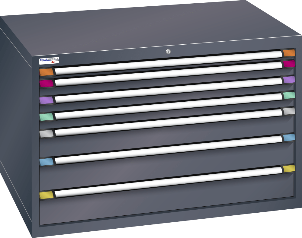 Drawer cabinet (WxDxH) 1205x695x800mm KEY Lock R7016