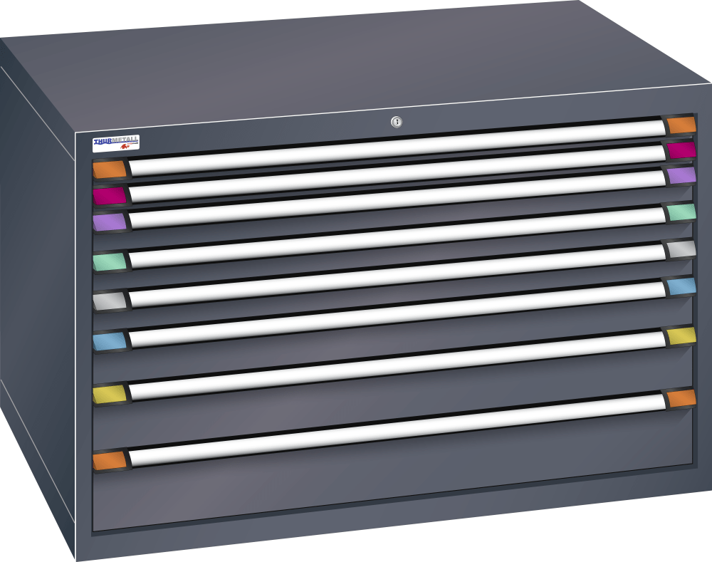 Drawer cabinet (WxDxH) 1205x695x800mm KEY Lock R7016
