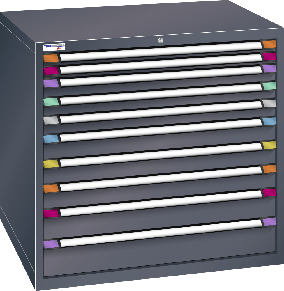 Drawer cabinet (WxDxH) 1005x695x1000mm KEY Lock R7016