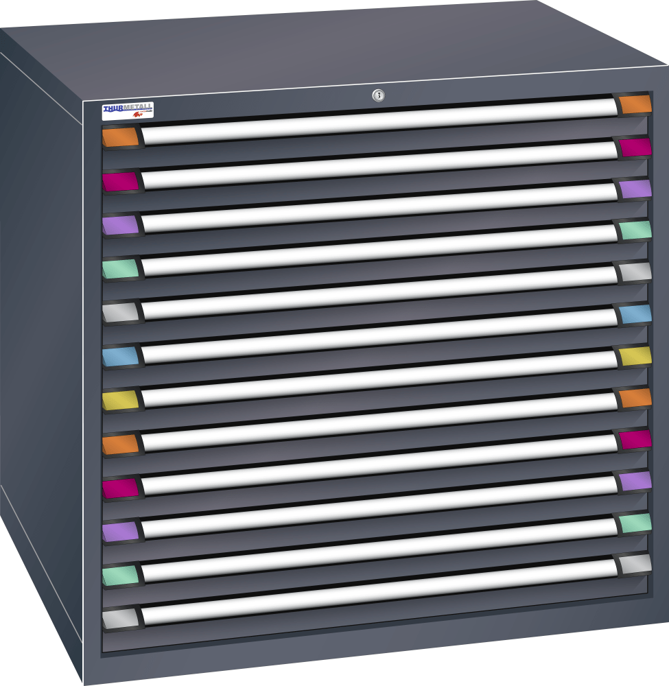 Drawer cabinet (WxDxH) 1005x695x1000mm KEY Lock R7016