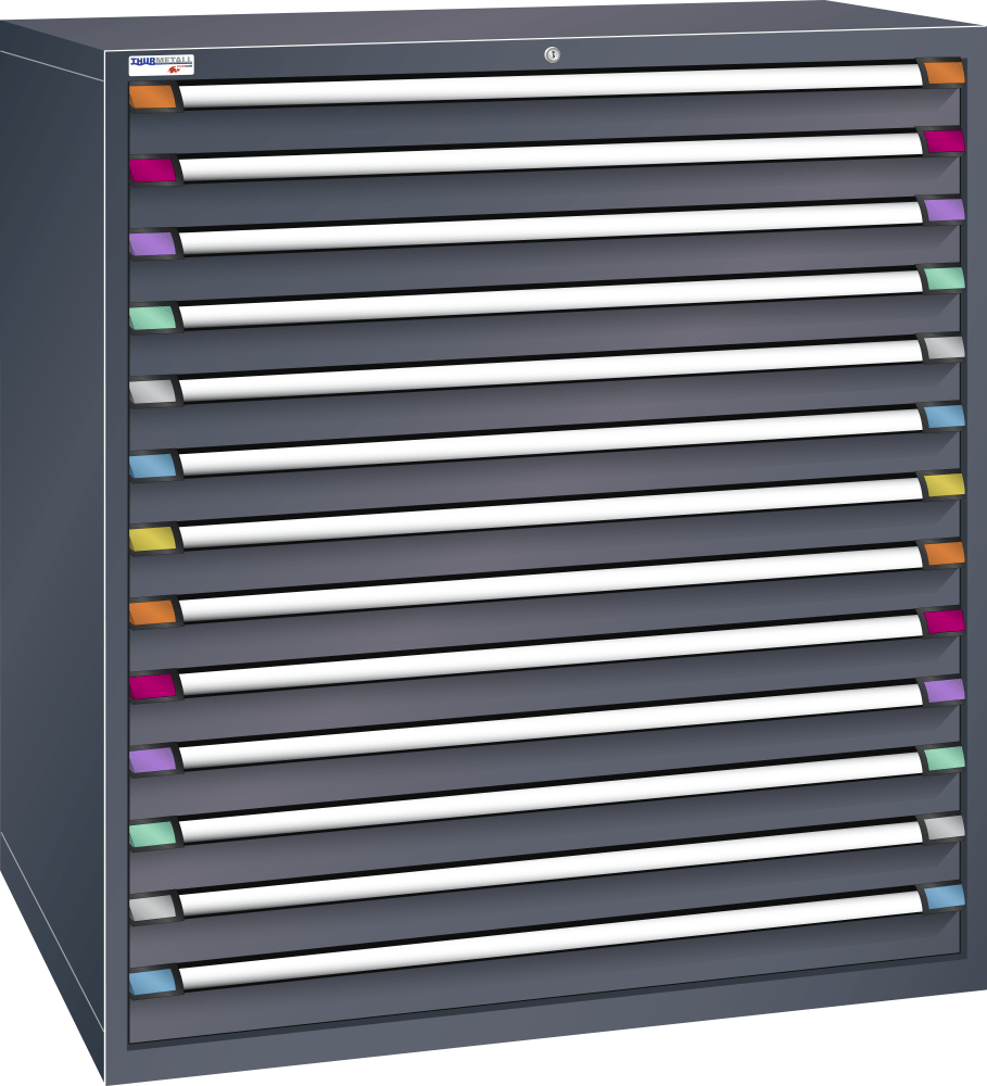Drawer cabinet (WxDxH) 1205x695x1400mm KEY Lock R7016