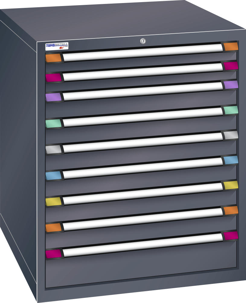 Drawer cabinet (WxDxH) 805x695x1000mm KEY Lock R7016