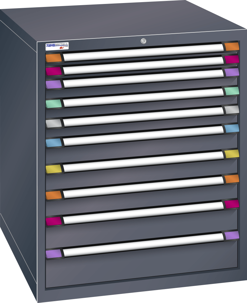 Drawer cabinet (WxDxH) 805x695x1000mm KEY Lock R7016