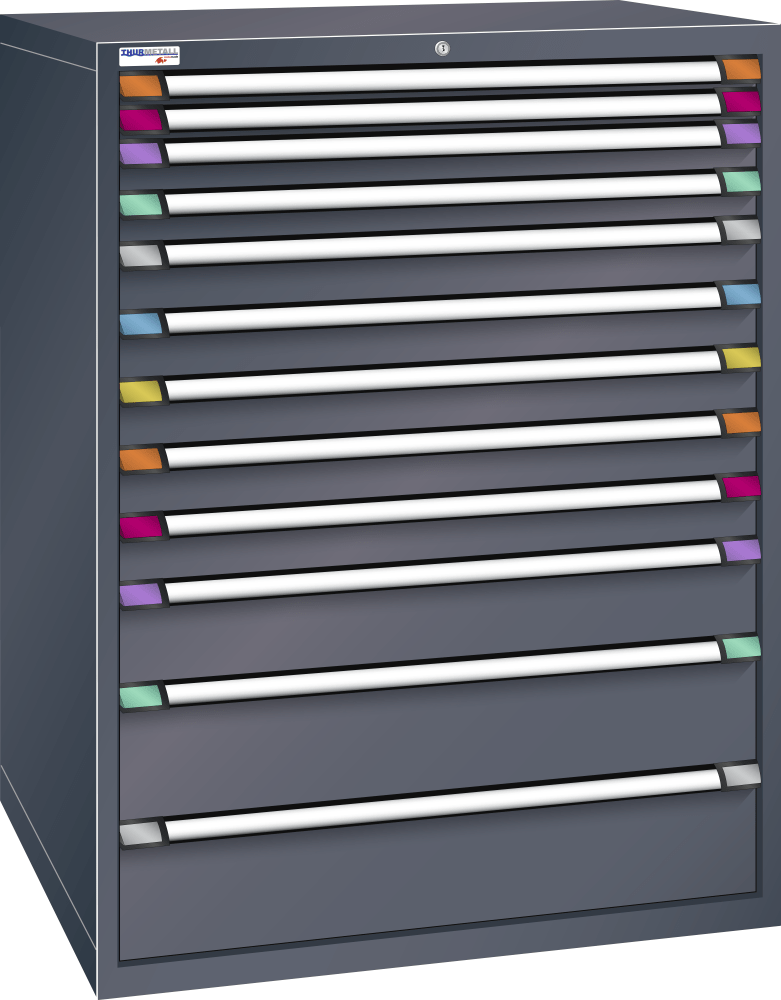 Drawer cabinet (WxDxH) 1005x695x1400mm KEY Lock R7016