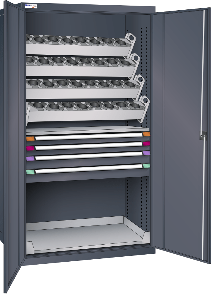 NC cabinet 1005x720x1950mm VDI 30-40-50-60 KEY Lock R7016