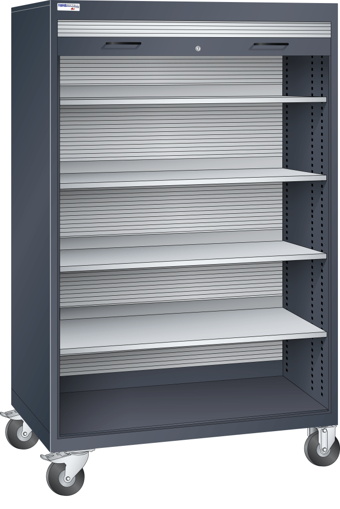 Mobile roller shutter cabinet (WxDxH) 1205x691x1813mm R7016