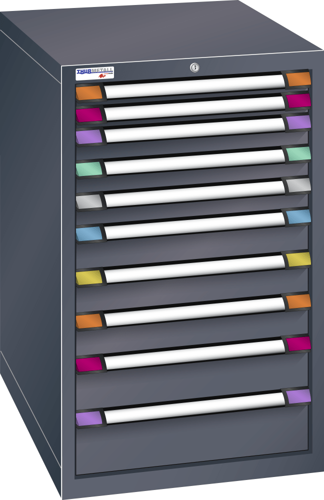Drawer cabinet (WxDxH) 605x695x1000mm KEY Lock R7016