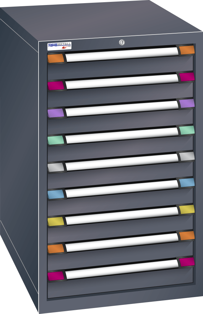 Drawer cabinet (WxDxH) 605x695x1000mm KEY Lock R7016