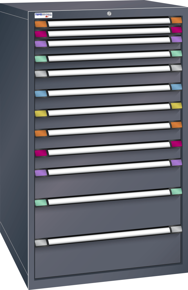 Drawer cabinet (WxDxH) 805x695x1400mm KEY Lock R7016