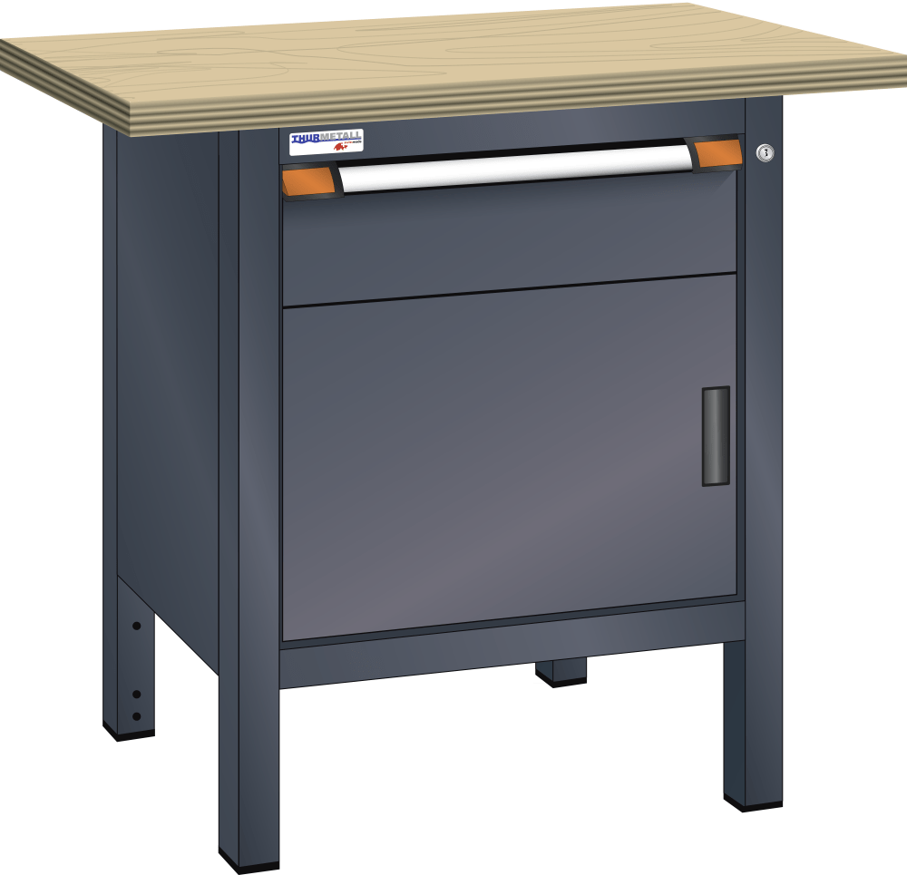 Compact workbench (WxDxH) 1000x700x840mm multiplex KEY Lock R7016