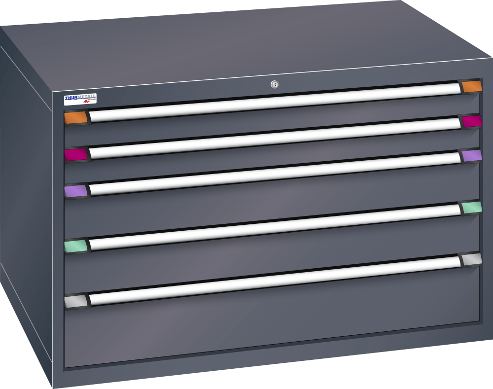Drawer cabinet (WxDxH) 1205x695x800mm KEY Lock R7016