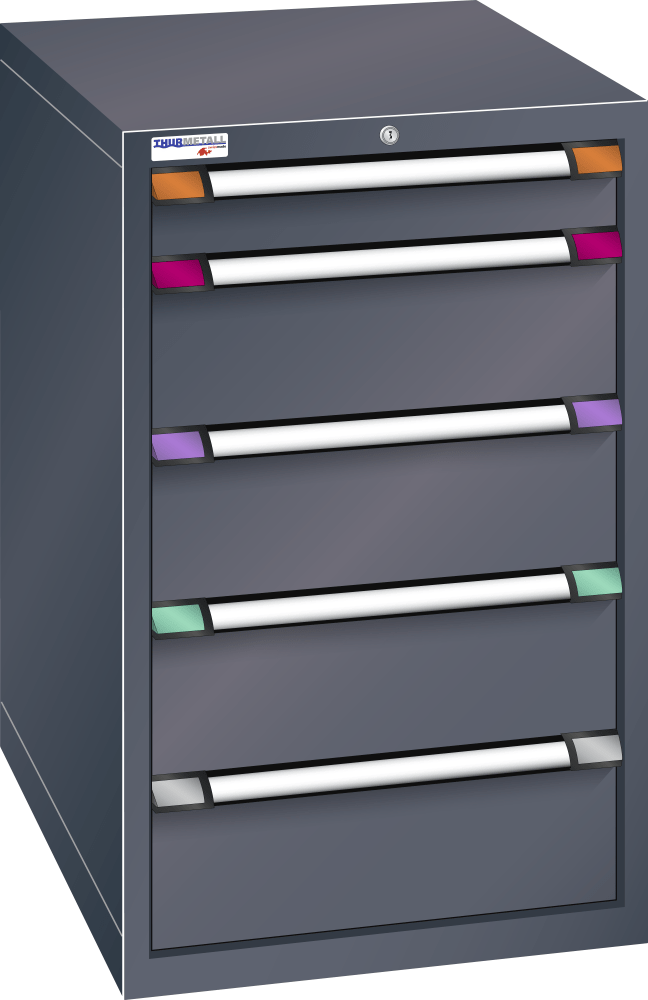 Drawer cabinet (WxDxH) 605x695x1000mm KEY Lock R7016
