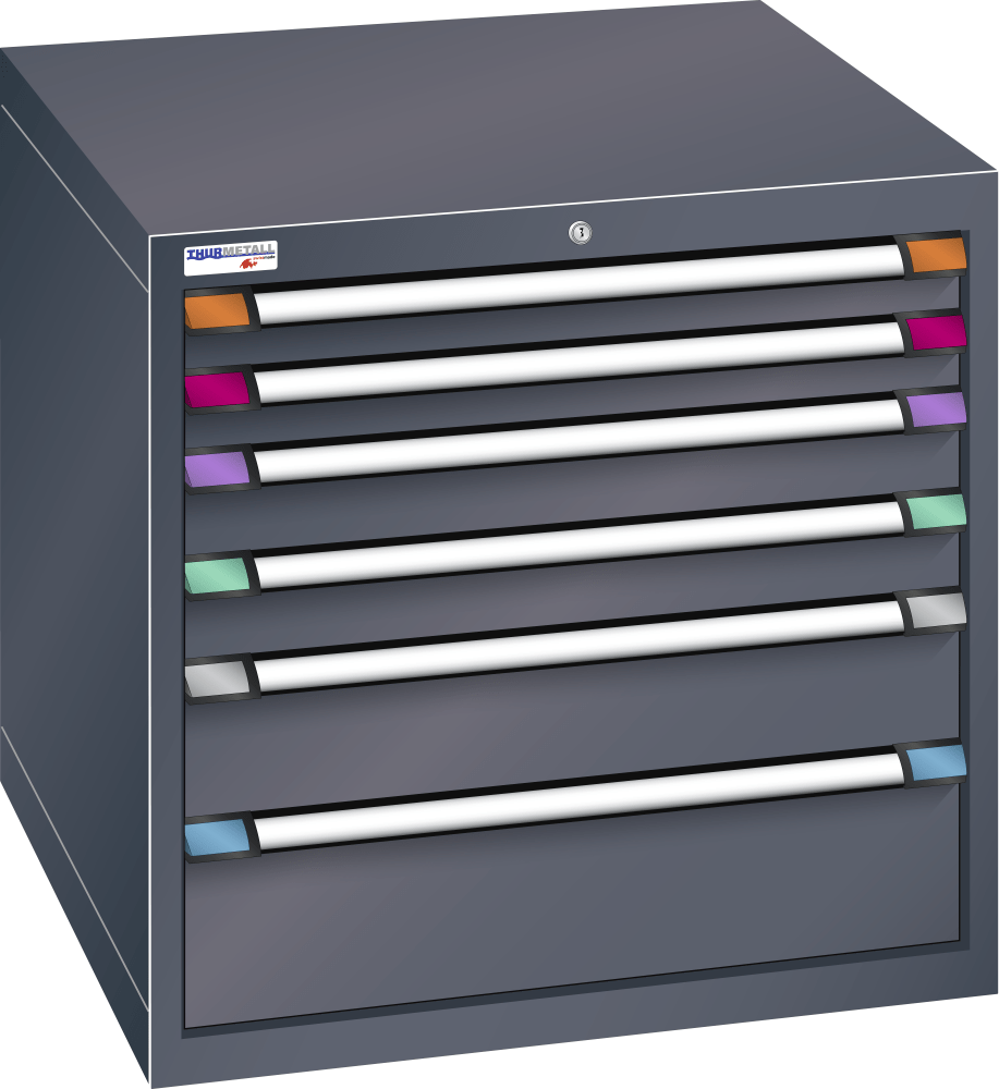 Drawer cabinet (WxDxH) 805x695x800mm KEY Lock R7016