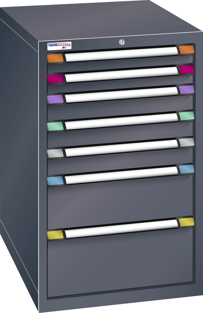 Drawer cabinet (WxDxH) 605x695x1000mm KEY Lock R7016