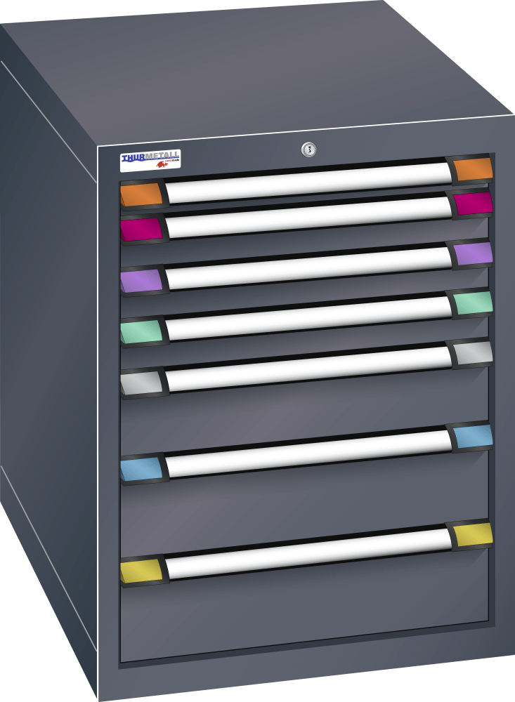 Drawer cabinet (WxDxH) 605x695x800mm KEY Lock R7016