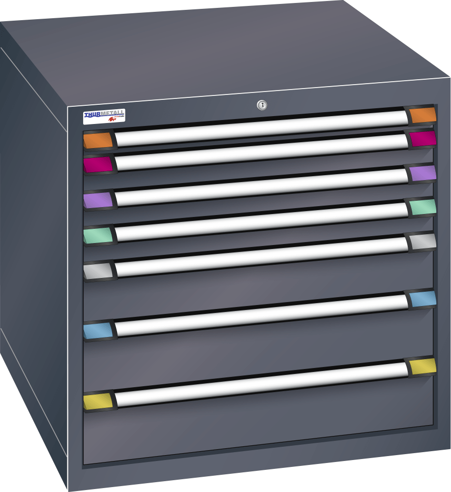 Drawer cabinet (WxDxH) 805x695x800mm KEY Lock R7016