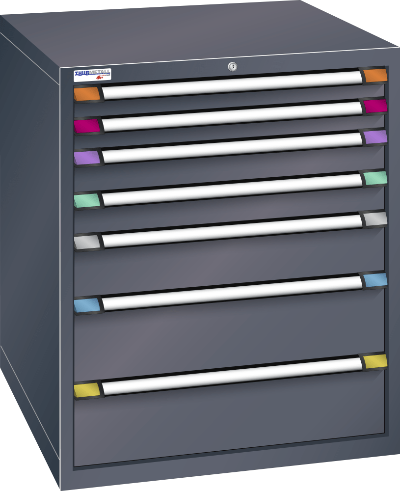 Drawer cabinet (WxDxH) 805x695x1000mm KEY Lock R7016
