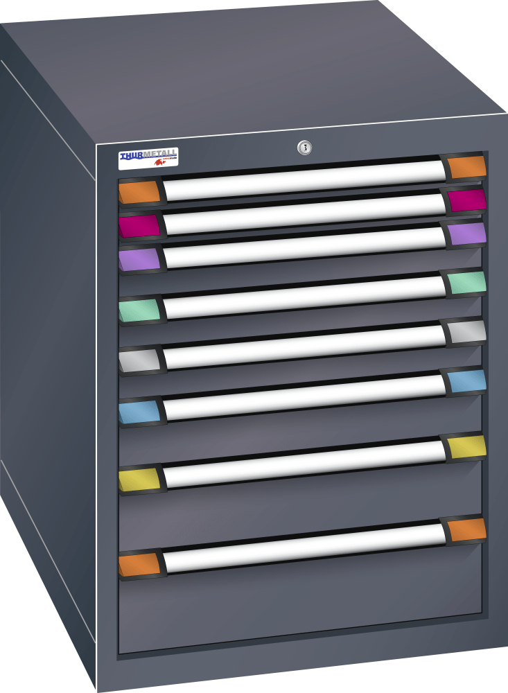 Drawer cabinet (WxDxH) 605x695x800mm KEY Lock R7016
