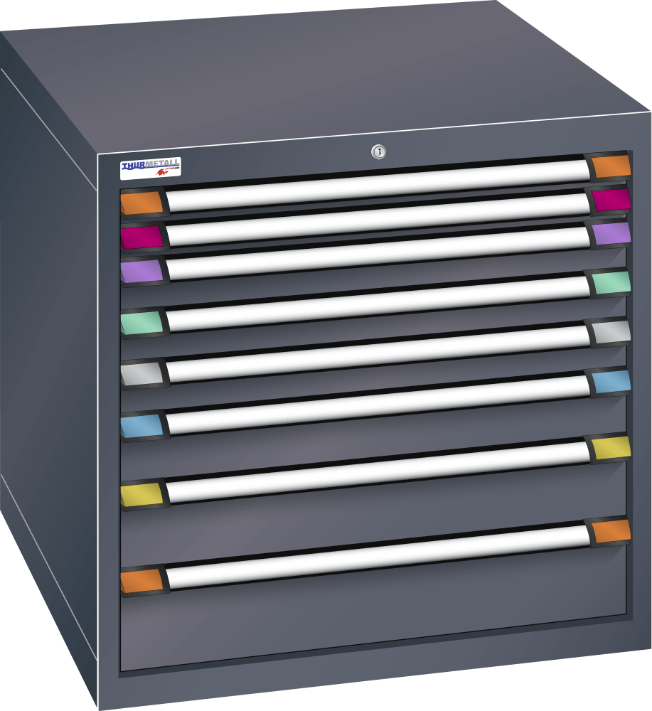 Drawer cabinet (WxDxH) 805x695x800mm KEY Lock R7016