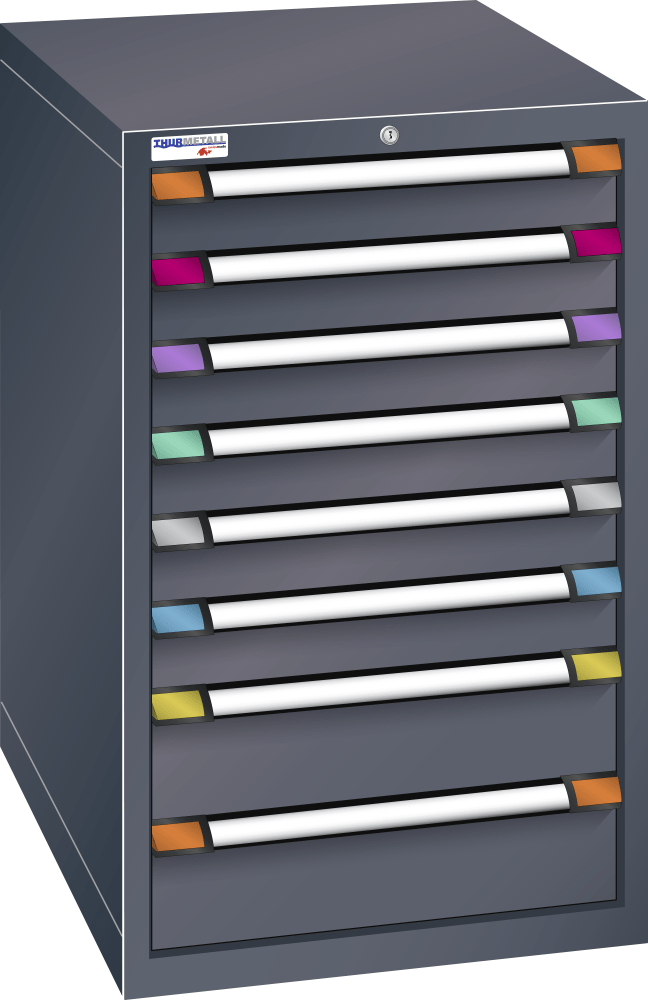Drawer cabinet (WxDxH) 605x695x1000mm KEY Lock R7016