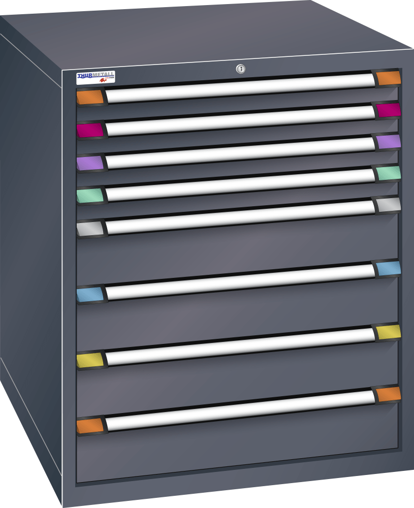Drawer cabinet (WxDxH) 805x695x1000mm KEY Lock R7016