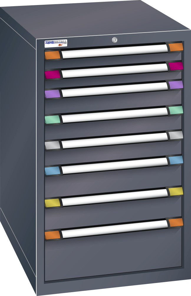 Drawer cabinet (WxDxH) 605x695x1000mm KEY Lock R7016