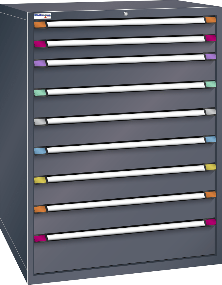 Drawer cabinet (WxDxH) 1005x695x1400mm KEY Lock R7016