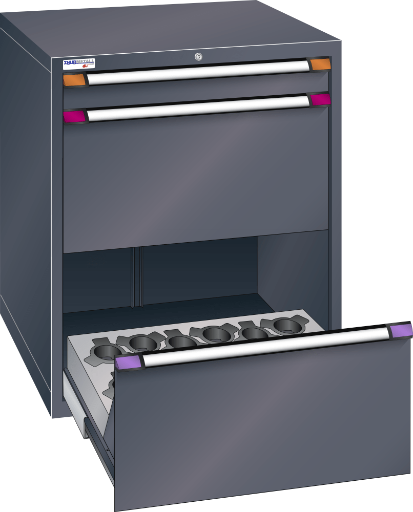 NC drawer cabinet 805x695x1000mm VDI 30-40-50-60 KEY Lock R7016