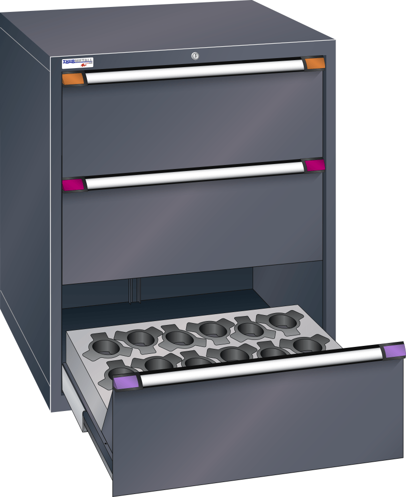 NC drawer cabinet 805x695x1000mm HSK/A 50-63 KEY Lock R7016