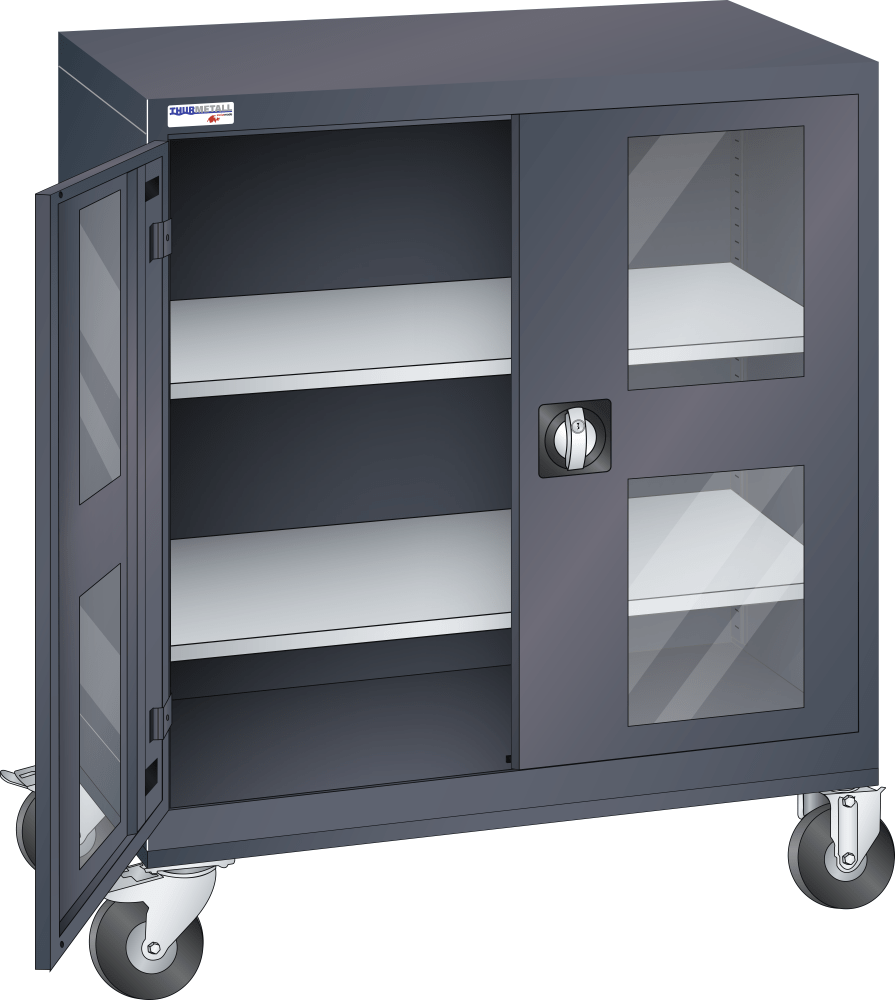 Hinged door cabinet (WxDxH) 1000x500x1950mm KEY Lock R7016