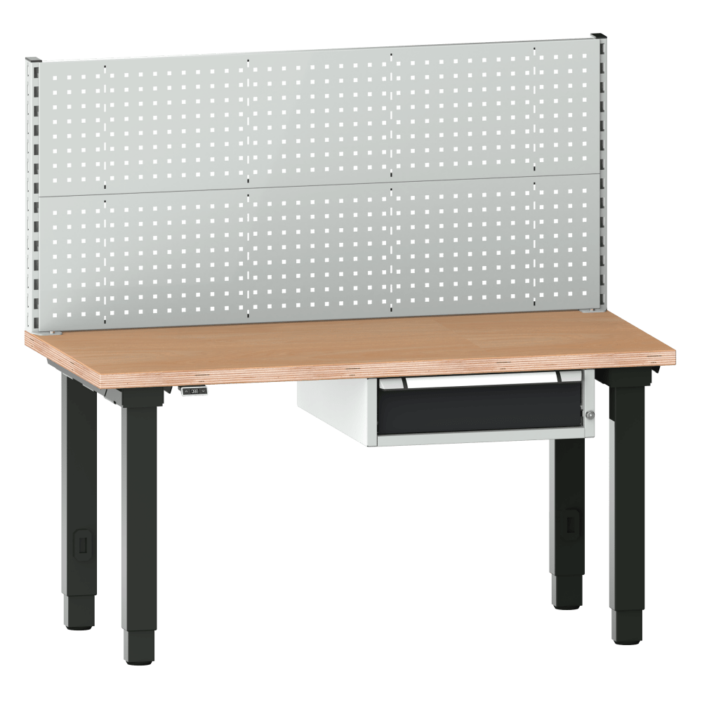 Workstation Quattro (BxTxH) 1530x750x1415-1915mm R7035/R7016