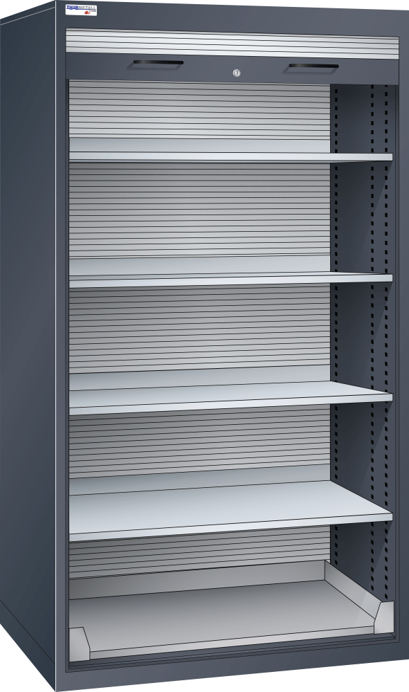 Roller shutter cabinet (WxDxH) 1005x690x1950mm KEY Lock R7016