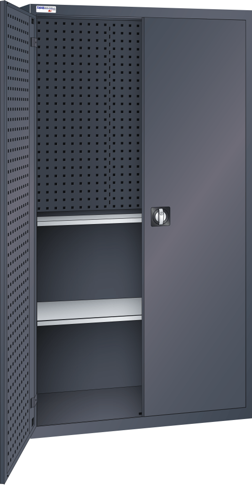Hinged door cabinet (WxDxH) 1000x500x1950mm KEY Lock R7016