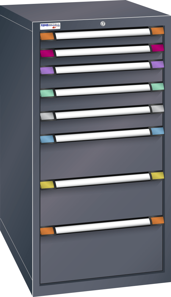 Drawer cabinet (WxDxH) 605x695x1200mm KEY Lock R7016