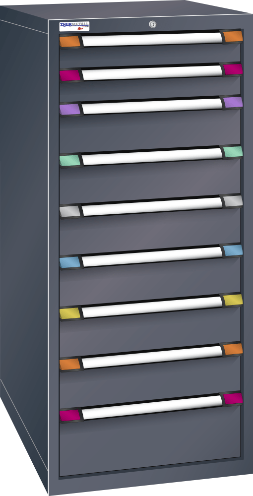 Drawer cabinet (WxDxH) 605x695x1400mm KEY Lock R7016