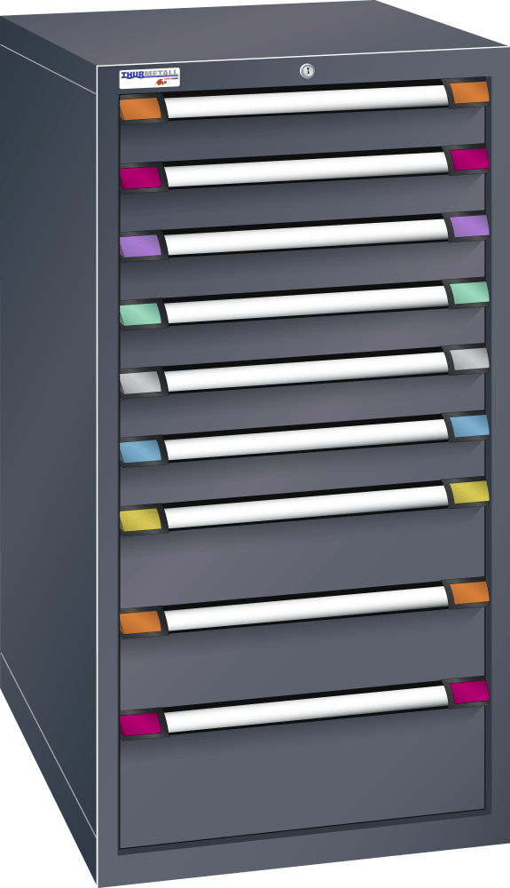 Drawer cabinet (WxDxH) 605x695x1200mm KEY Lock R7016