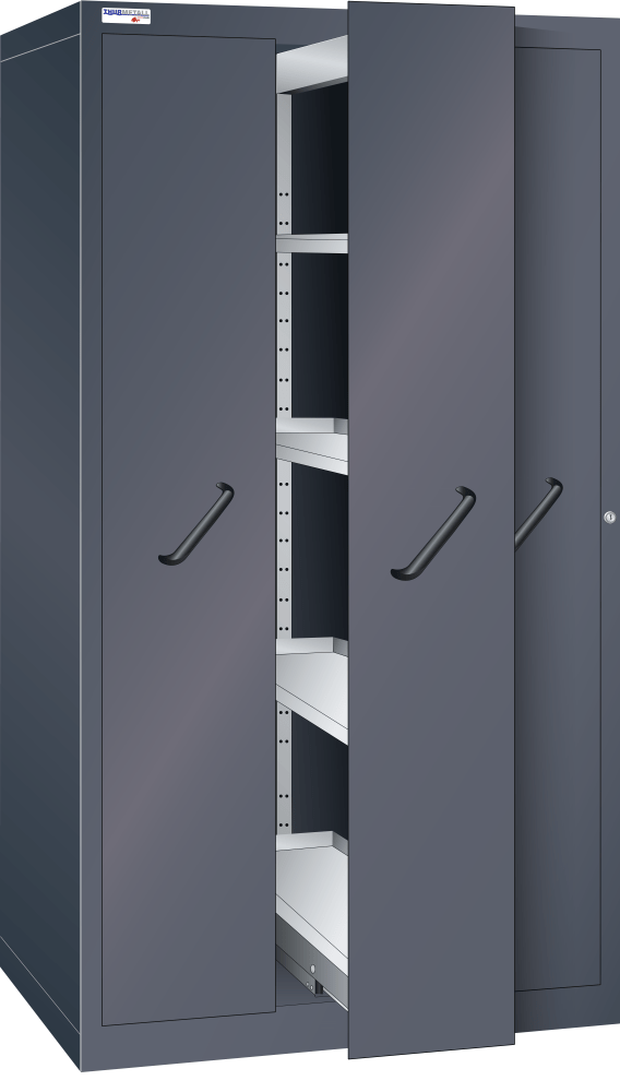 Vertical pull-out cabinet (WxDxH) 1000x695x1950mm KEY Lock R7016